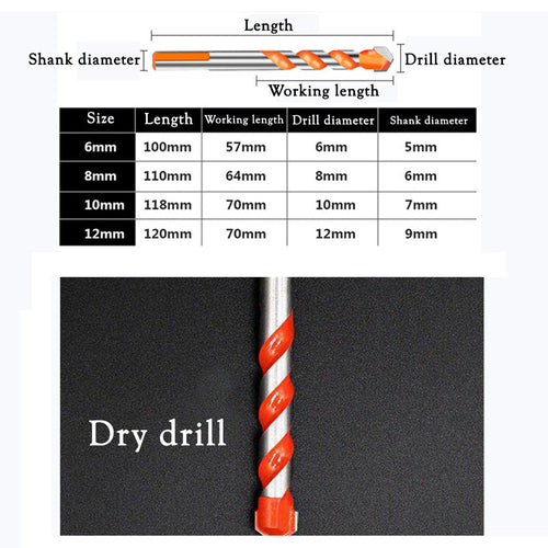 4x Ultimate Drill Bits Multifunctional Ceramic Glass Punching Hole